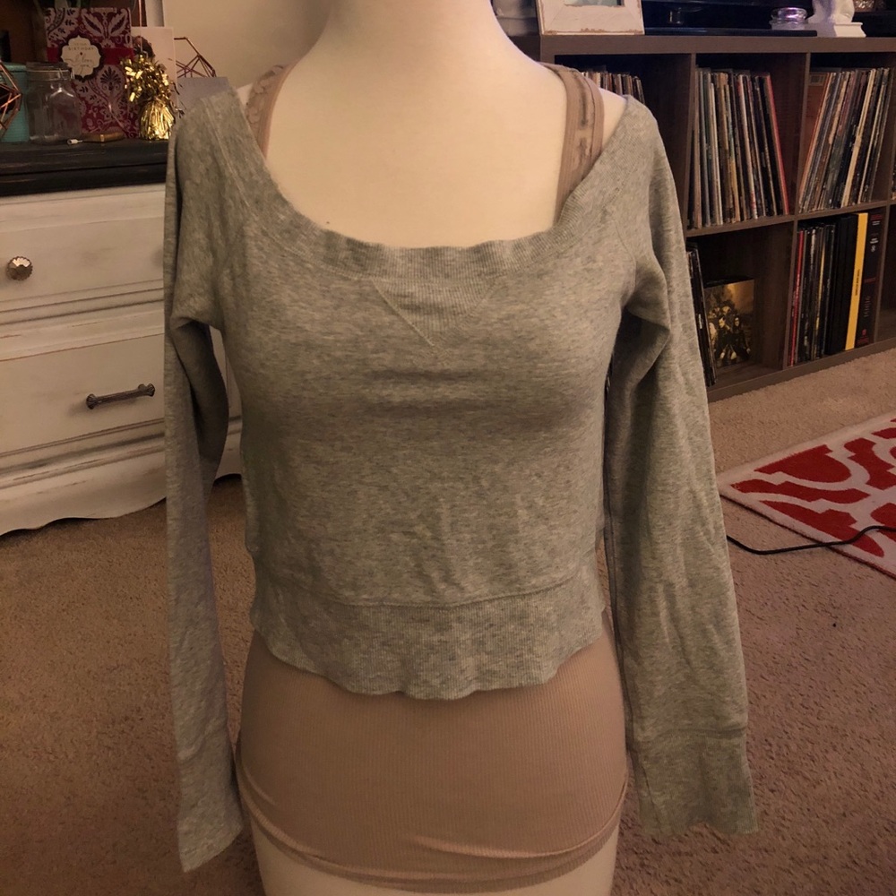 Cropped wrap back sweatshirt